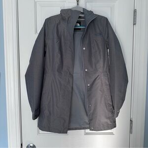 The North Face Women's City Midi Trench Coat Jacket Medium Gray Heather Sz XS